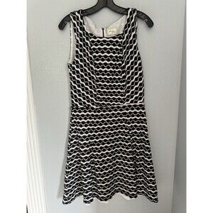 Beige By ECI Black White Patterned Sleeveless Dress Size 8
